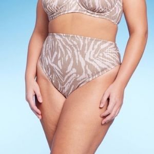 Wild Fable Ribbed High Leg Cheeky High Waist Bikini Bottom
